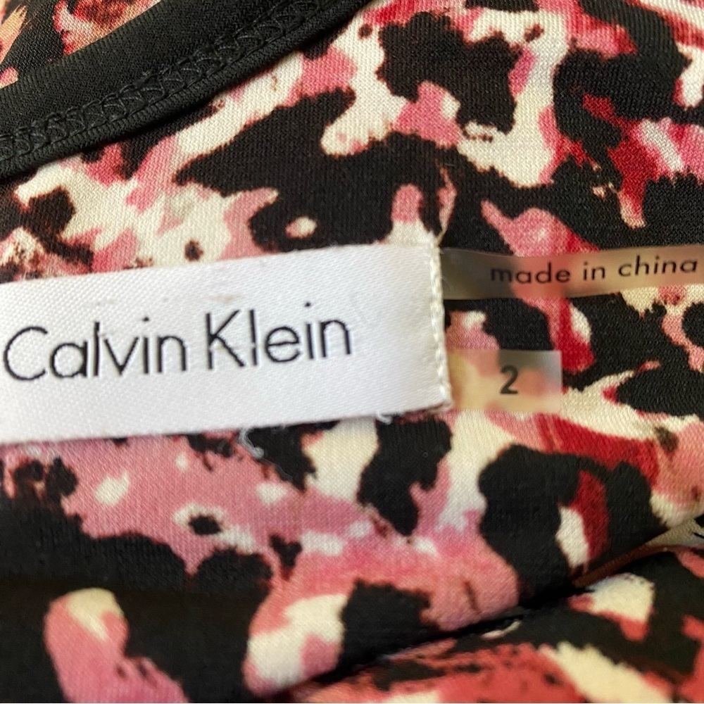 Calvin Klein Multi Colors Wrap Style Knee Hi Dress  Sz 2 - Picture 10 of 13